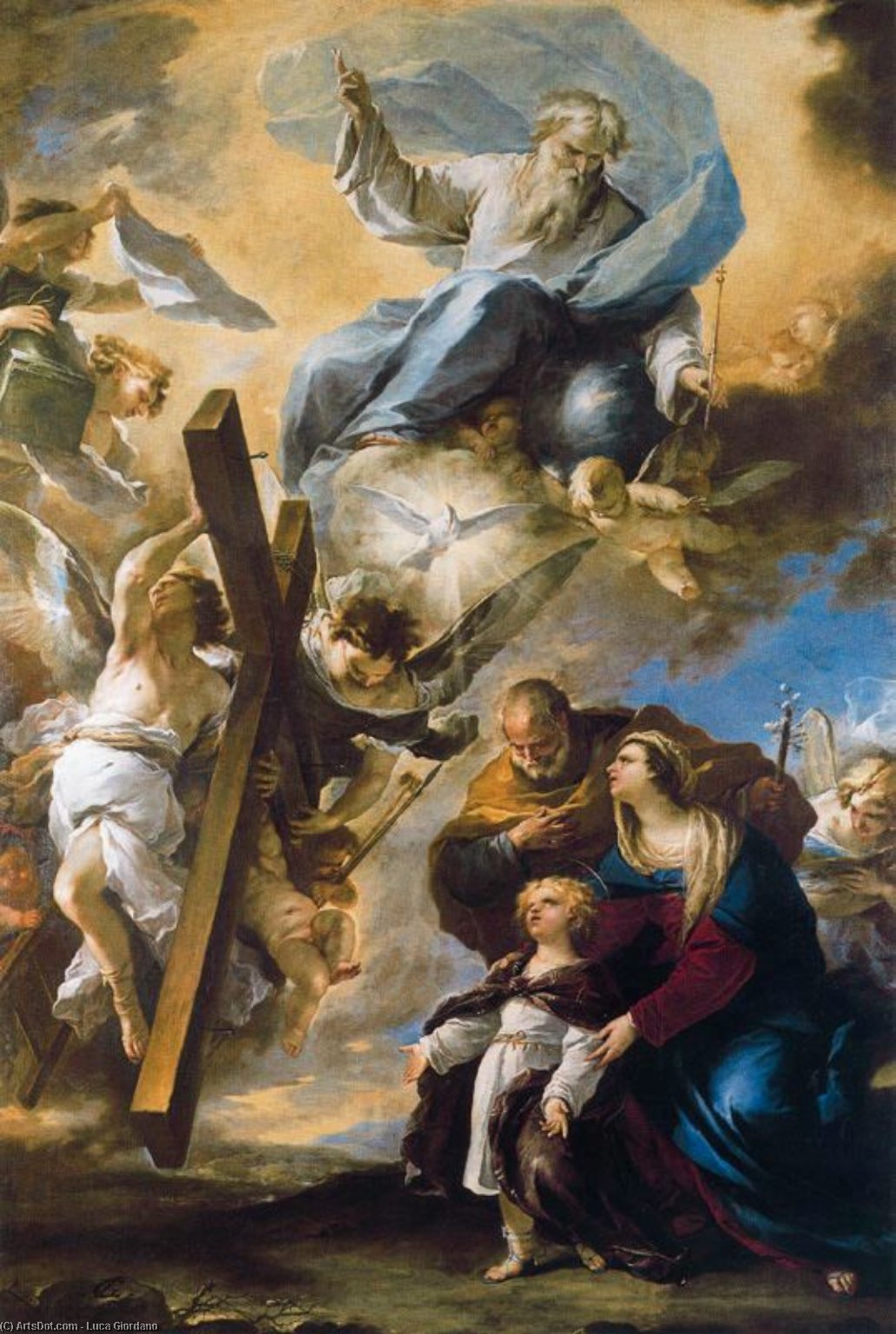 The Holy Family Has A Vision Of The Symbols Of The Passion — Luca Giordano