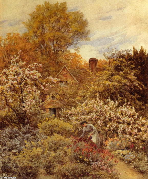 A Spring Garden — Helen Allingham (helen Mary Elizabeth Paterson)