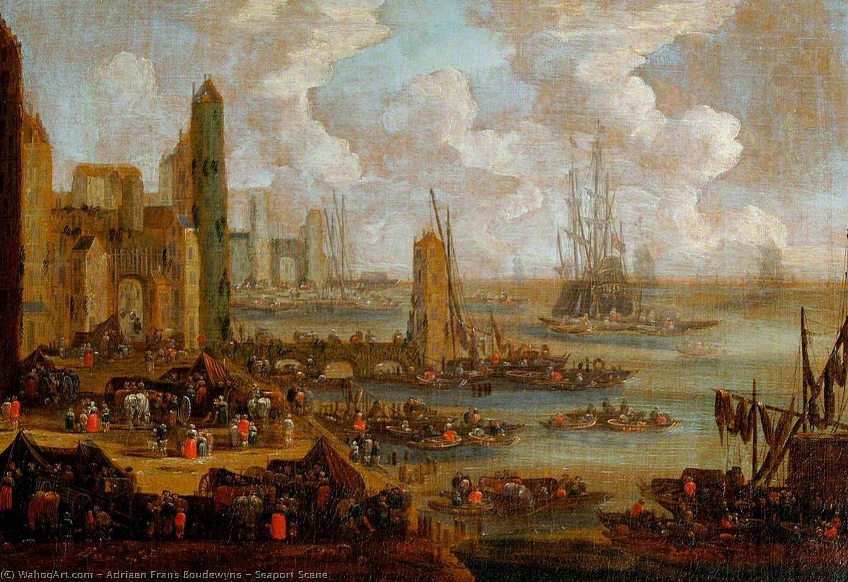 Seaport Scene — Adrien Frans Boudewyns