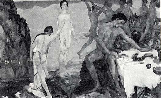 Banquet To A Hero, (painting) — Arthur B. Davies