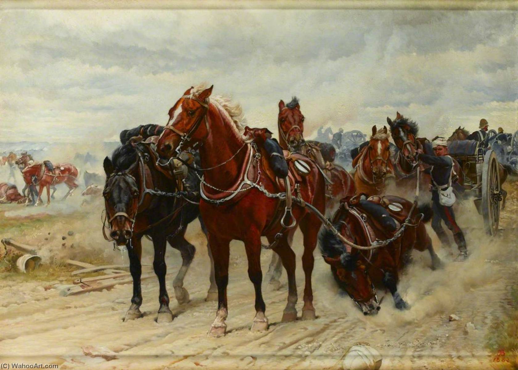 Patient Heroes, A Royal Horse Artillery Gun Team In Action, C.1882 — Elizabeth Thompson