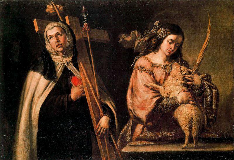 Sainte Marie-madeleine De Pazzi Et Sainte Agnés — Juan De Valdés Leal