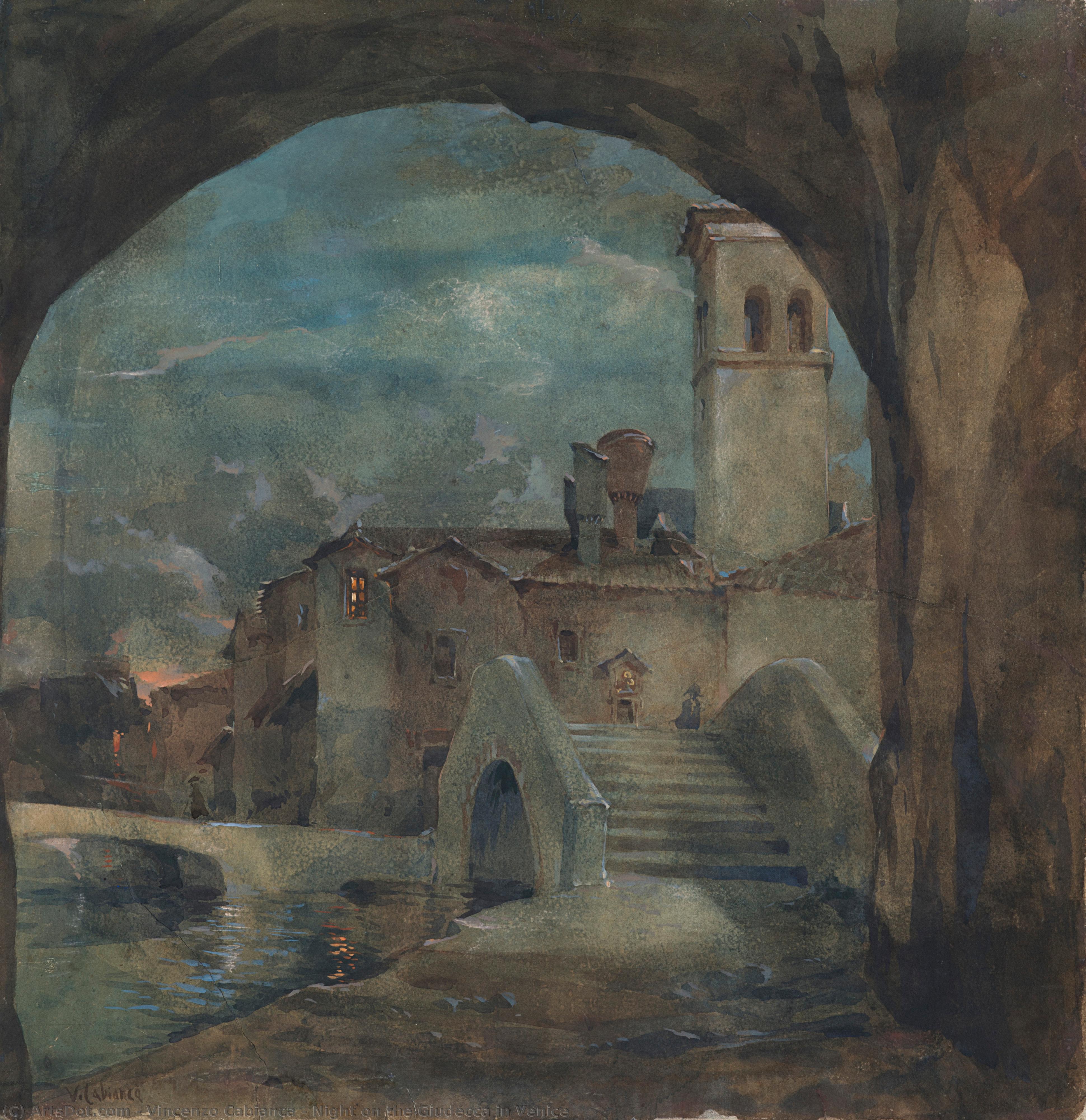 Night On The Giudecca In Venice — Vincenzo Cabianca