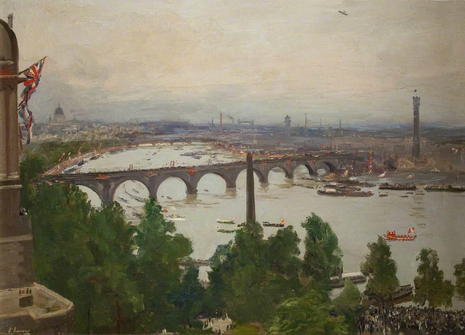 The River Pageant, As Seen From The Home Of Sir James Barries, Adelphi Terrace, London — Sir John Lavery
