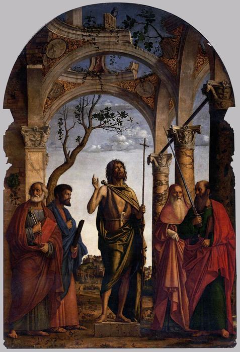 St John The Baptist With Saints — Giovanni Battista Cima Da Conegliano