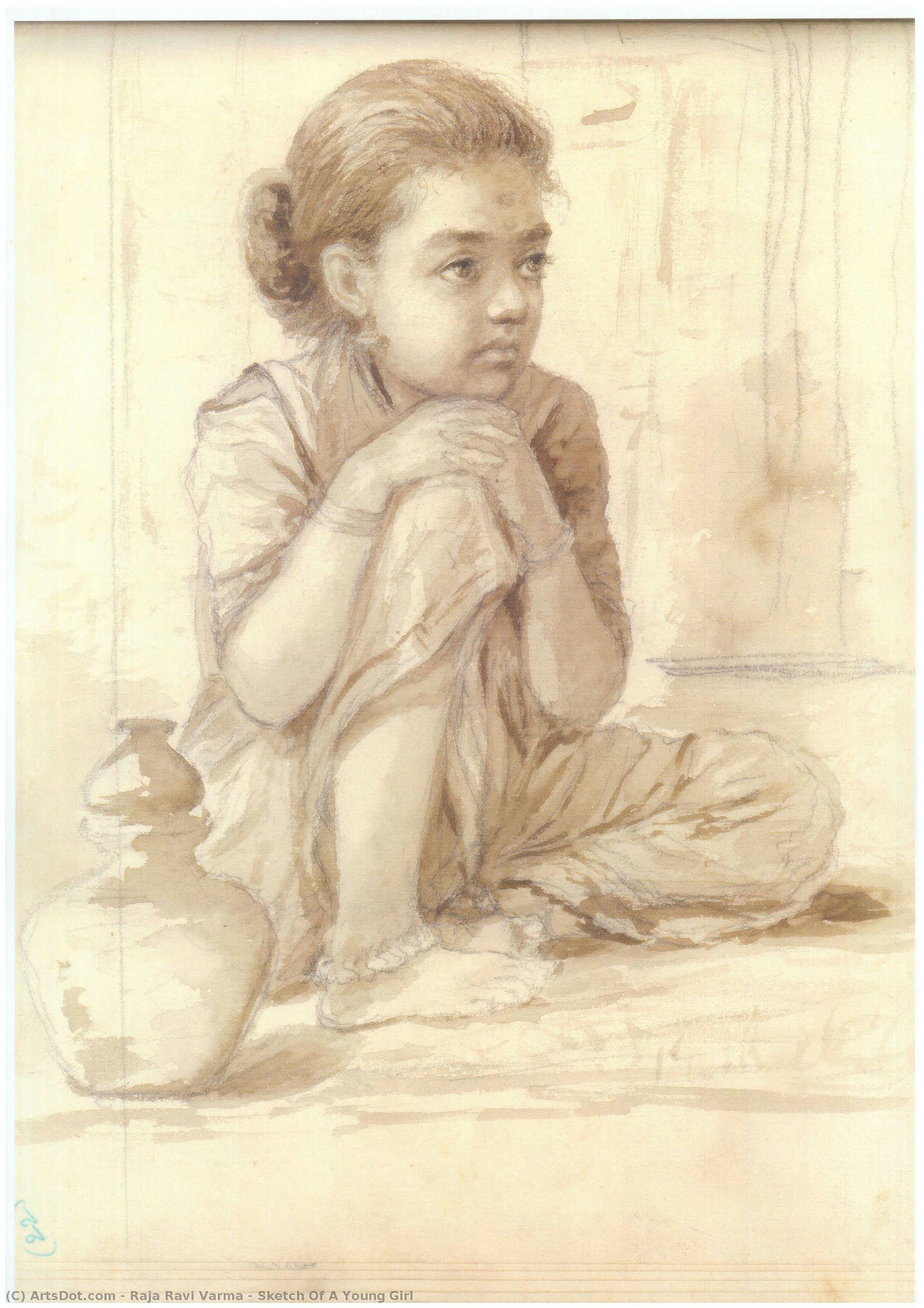 Sketch Of A Young Girl — Raja Ravi Varma