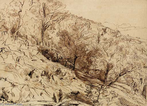 A View Near Villefranche-sur-le-mer — Paul Huet