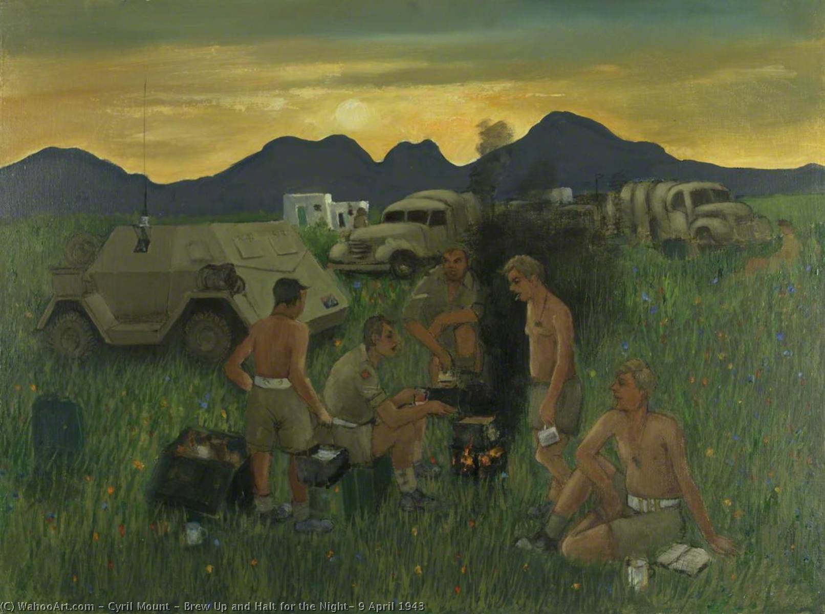 Brew Up And Halt For The Night, 9 April 1943 — Cyril Mount