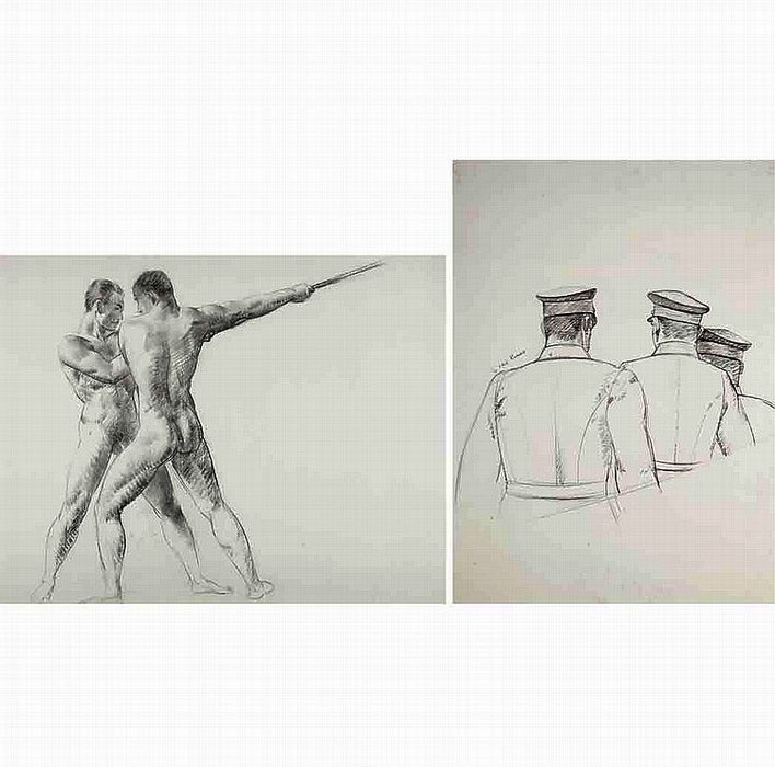 Figure Study Of Men And Figure Study Of Soldiers — Leon Kroll