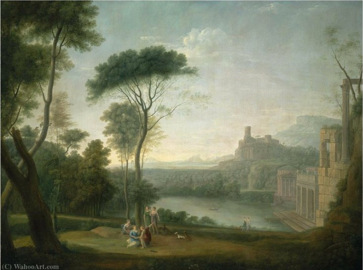 An Extensive Italianate Wooded Landscape — Hendrik Frans Van Lint