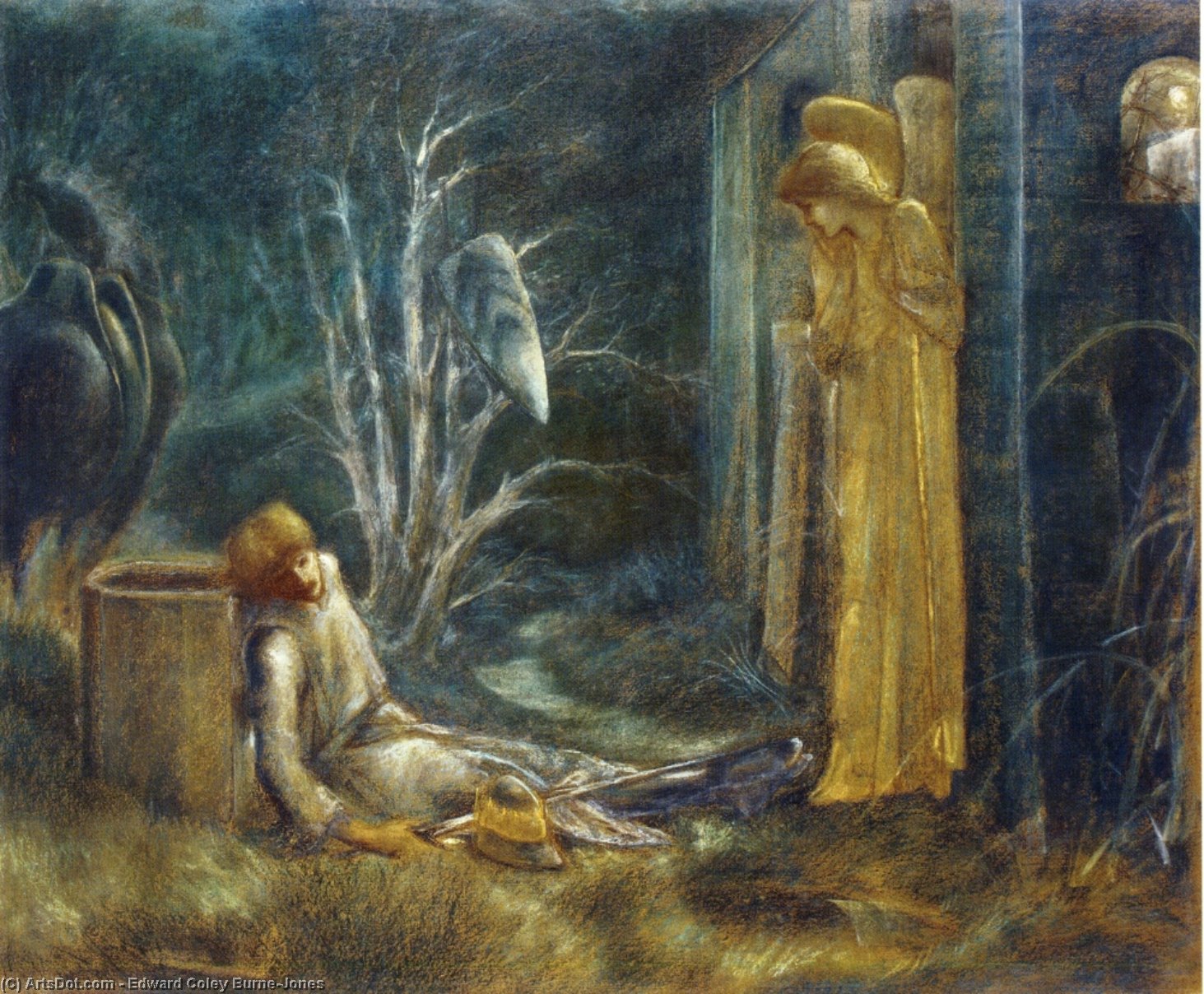 The Dream Of Lancelot (study) — Edward Coley Burne-jones