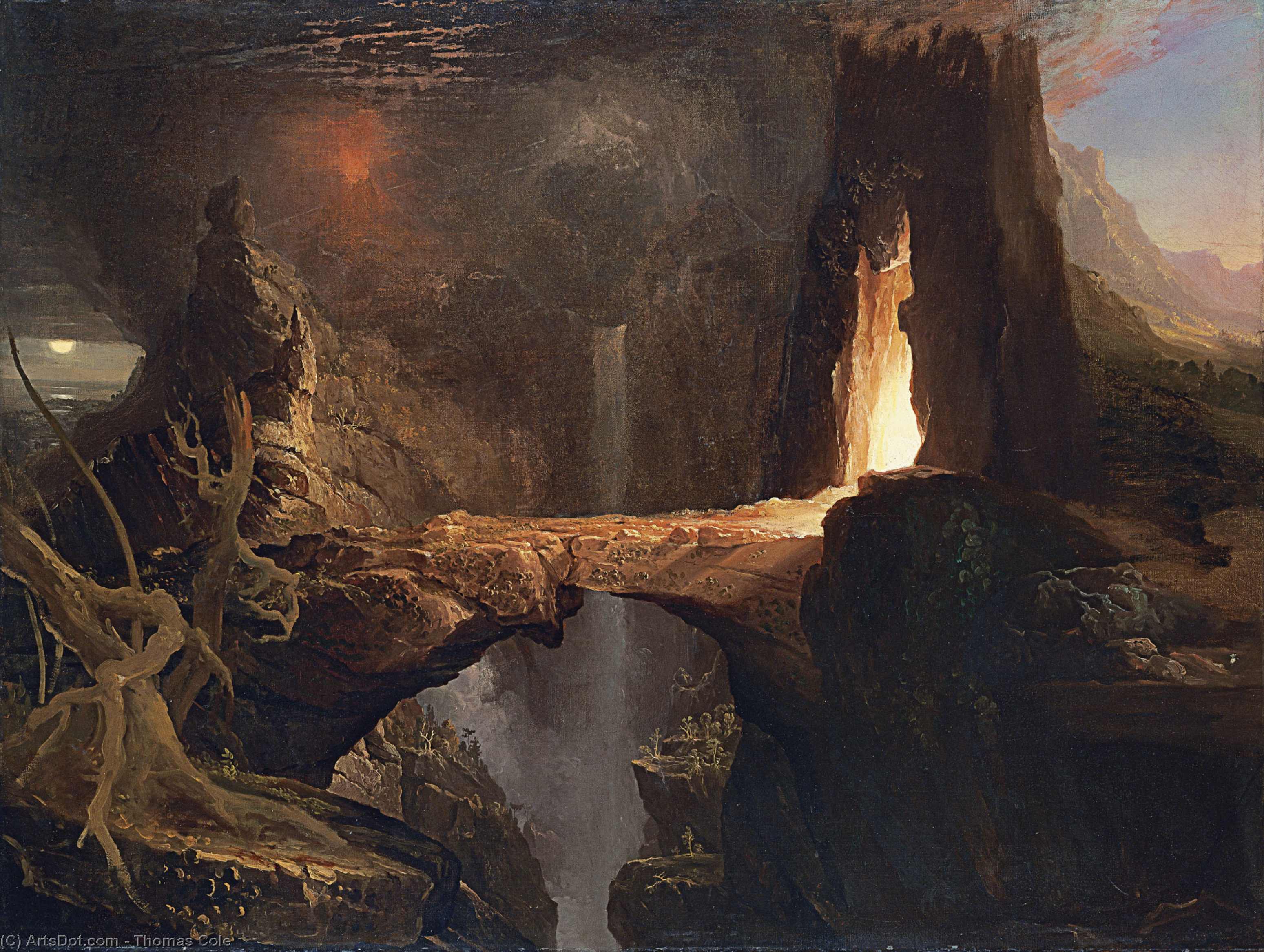 Expulsion, Moon And Firelight — Томас Коул