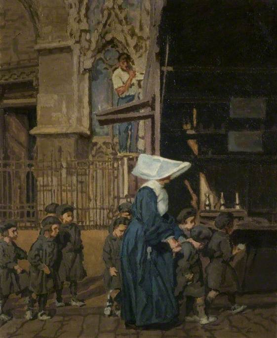 A Nun With Children — Laura Sylvia Gosse