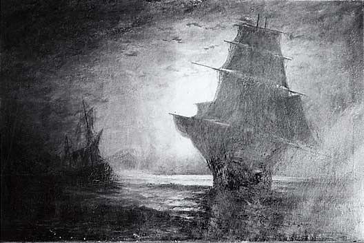 Three Sailing Ships, (painting) — Albert Pinkham Ryder