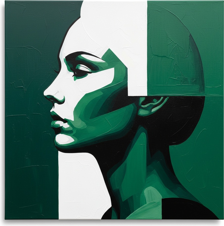 Emerald Planes Of Profile: A Monumental Study In Geometric Stillness. — Christian Noiret