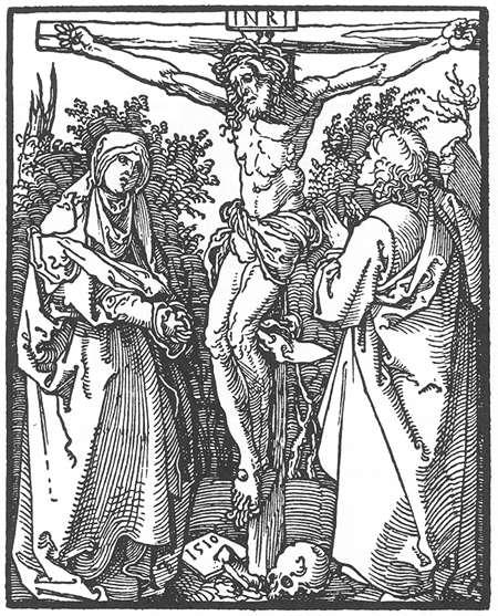 Christ On The Cross With The Virgin And St John — Albrecht Dürer