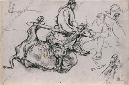 Forging Of Buffalo. Study. — Pyotr Konchalovsky
