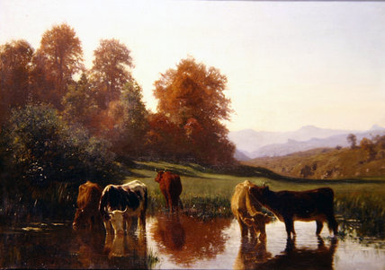Cattle Watering — Огюст Франсуа Бонэр