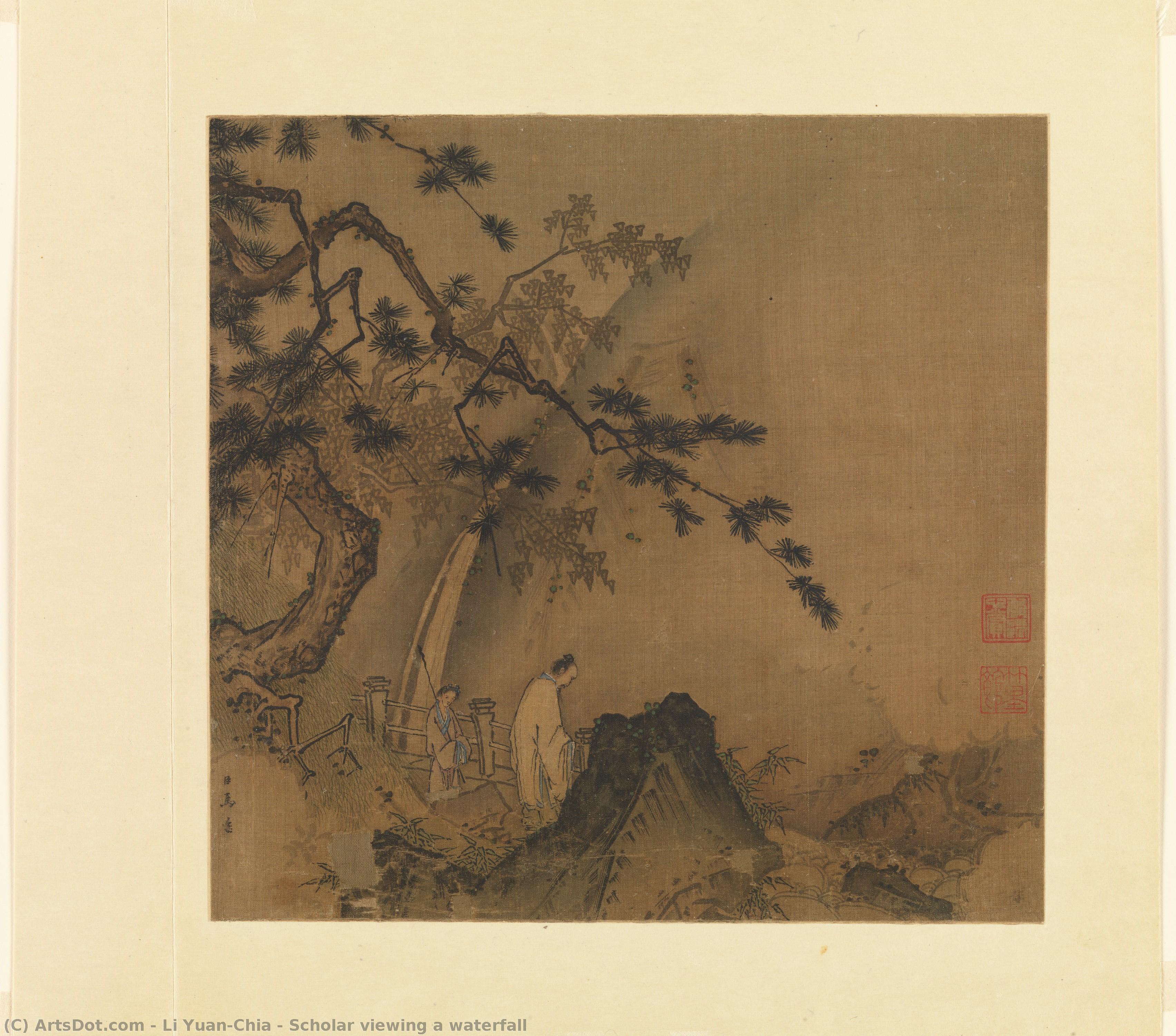 Scholar Viewing A Waterfall — Li Yuan-chia