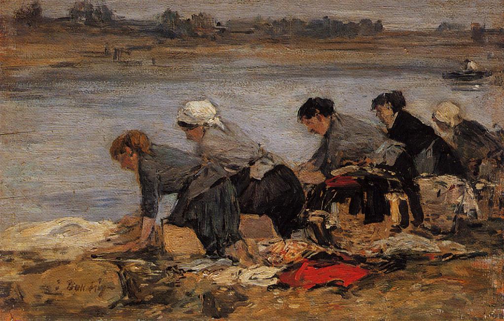 Laundresses On The Banks Of The Touques — Eugène Louis Boudin