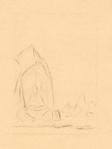 Cursory Sketch For Diptych ''agni Yoga'' 1 — Nicholas Roerich