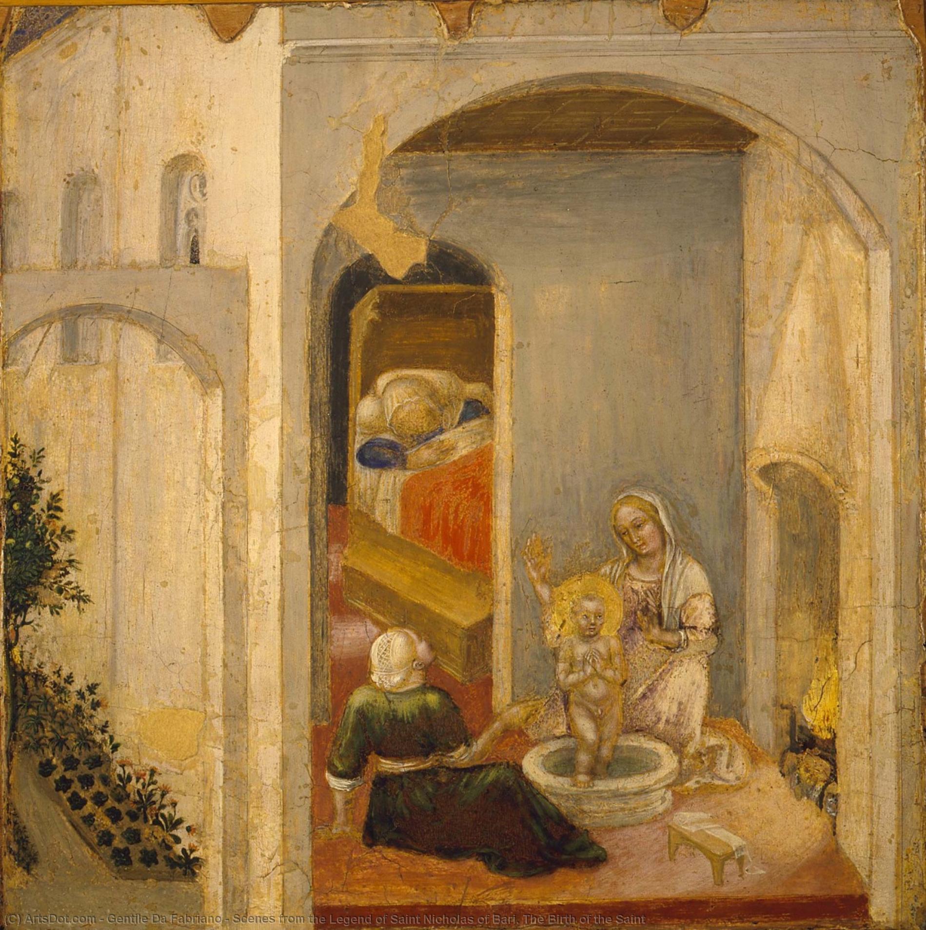 Scenes From The Legend Of Saint Nicholas Of Bari. The Birth Of The Saint — Gentile Da Fabriano