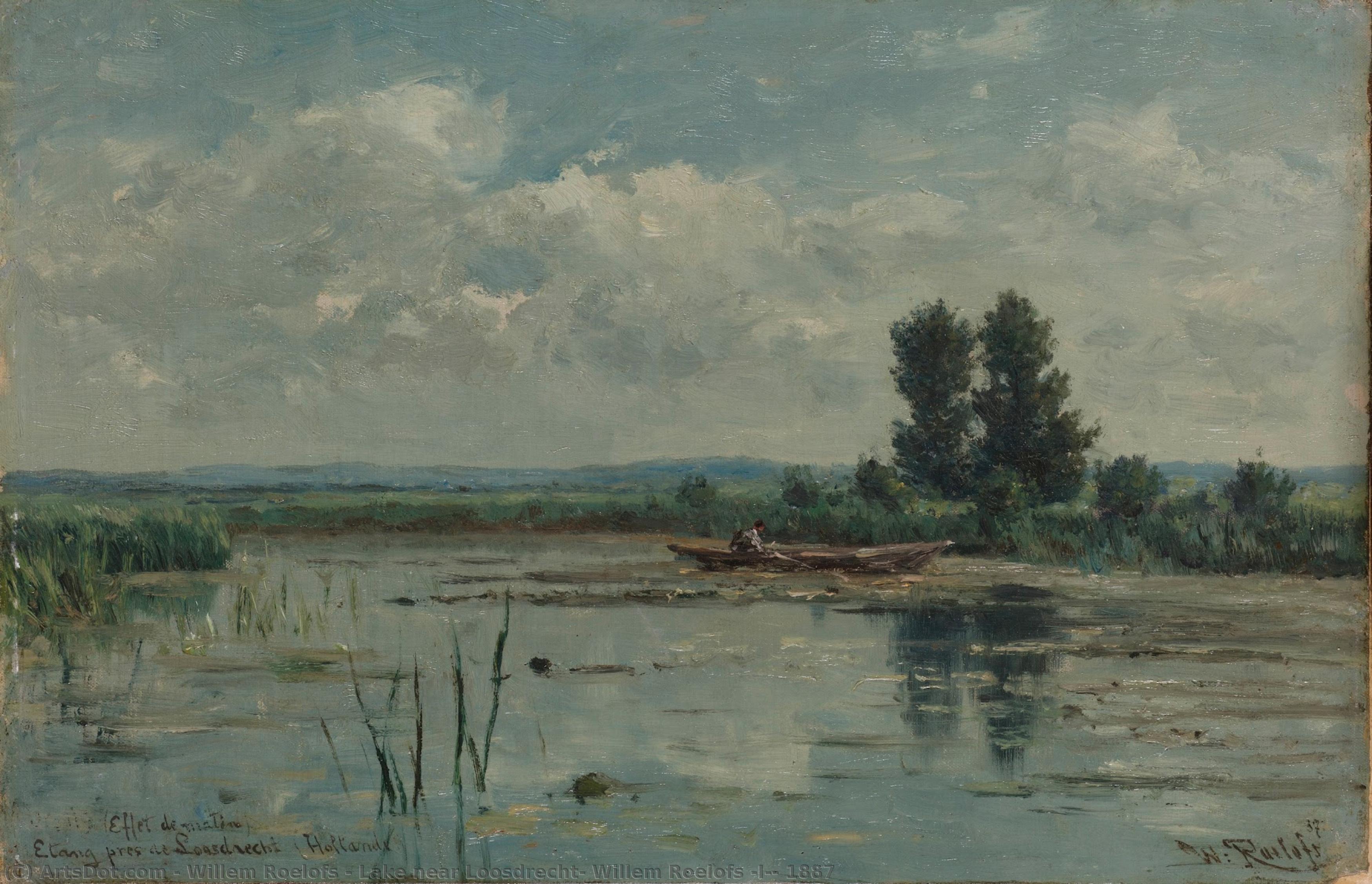 Lake Near Loosdrecht, Willem Roelofs (i), 1887 — Willem Roelofs