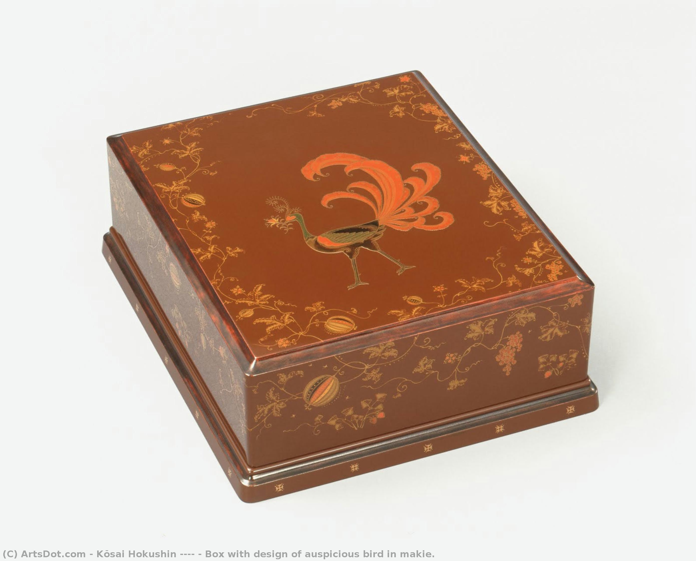 Box With Design Of Auspicious Bird In Makie. — Kōsai Hokushin 蛟斎北岑