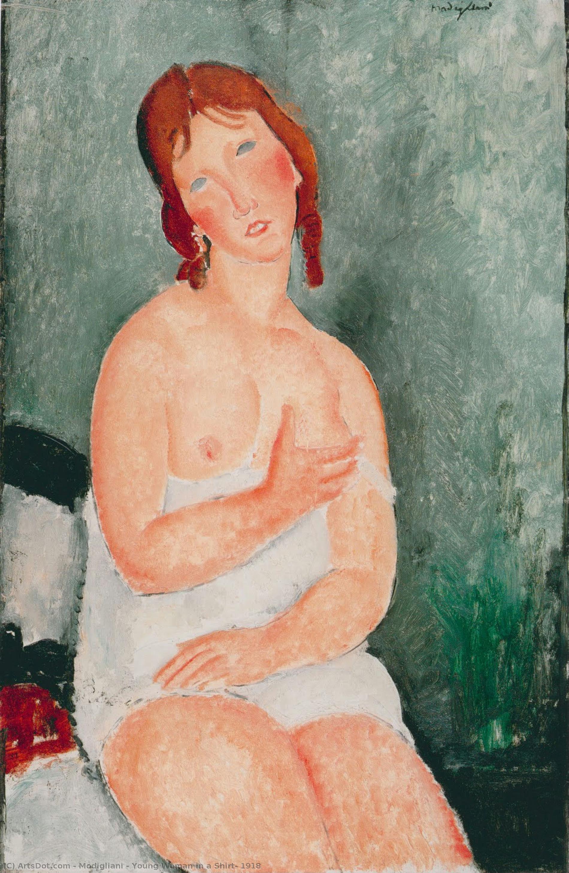 Young Woman In A Shirt, 1918 — Amedeo Clemente Modigliani