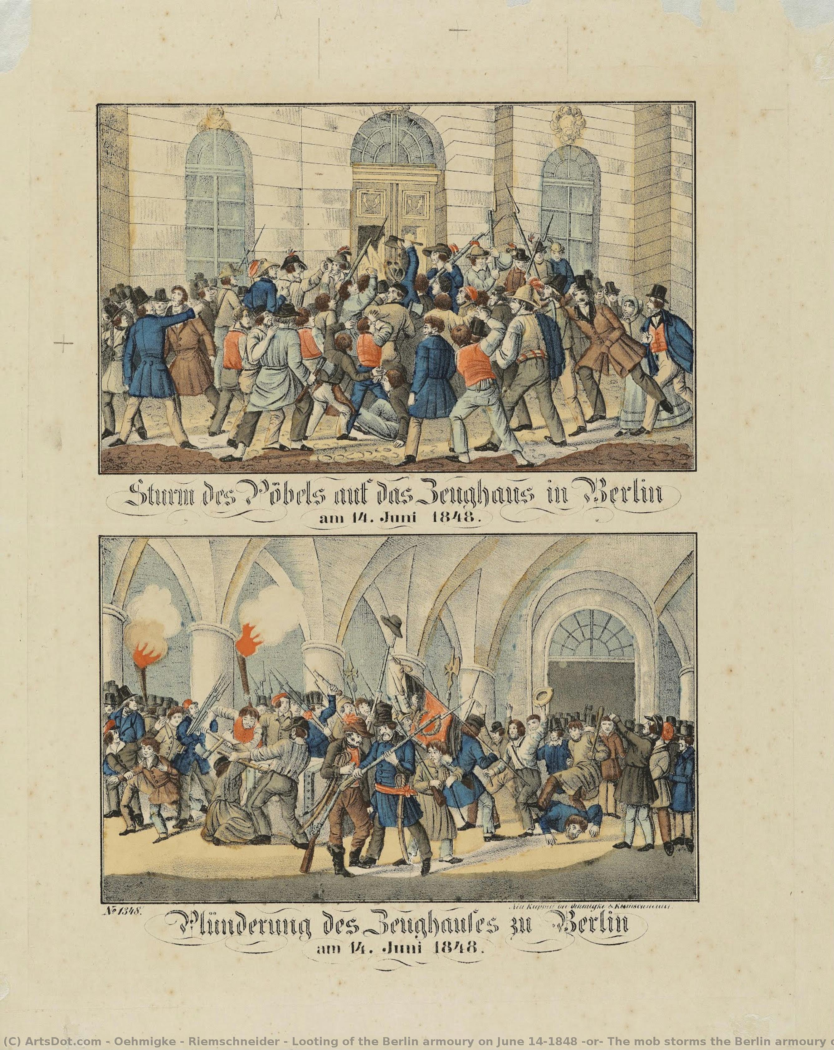Looting Of The Berlin Armoury On June 14,1848 (or: The Mob Storms The Berlin Armoury On June 14, 1848) — Oehmigke & Riemschneider