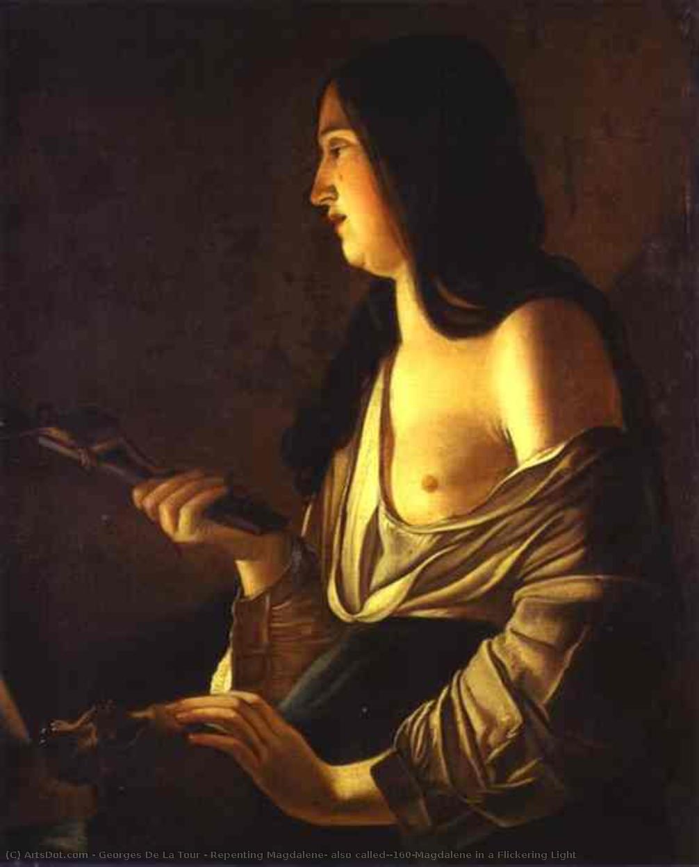 Repenting Magdalene, Also Called Magdalene In A Flickering Light — Georges De La Tour