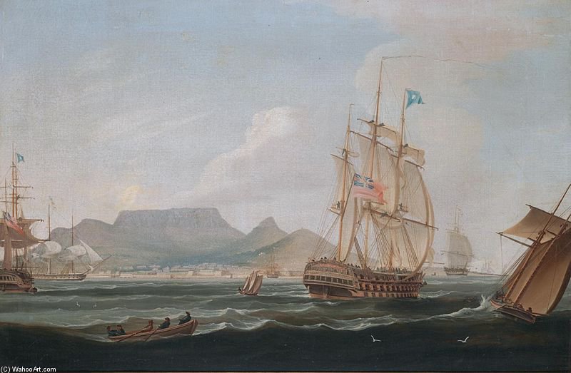 The East Indiamen ‚lowther Castle‘, Off Table Bay, Cape Town — William John Huggins