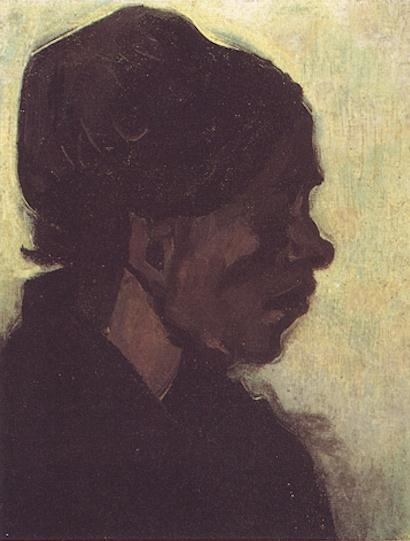 Kopf Einer Bauernfrau Mit Dunkler Kapuze — Vincent Willem Van Gogh