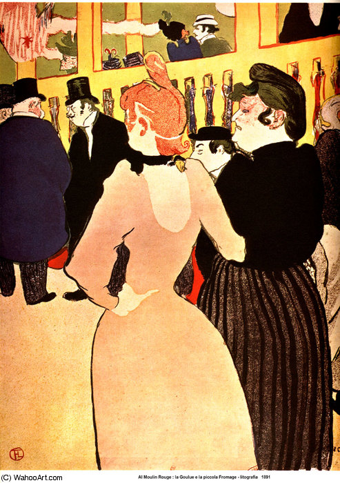 At The Moulin - Rouge, La Goulue With Her Sister — Henri De Toulouse-lautrec