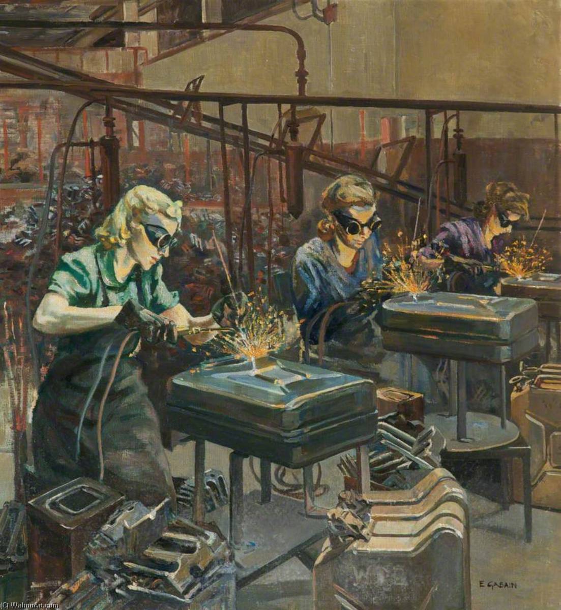Women Welders At Williams Williams, Chester — Ethel Léontine Gabain