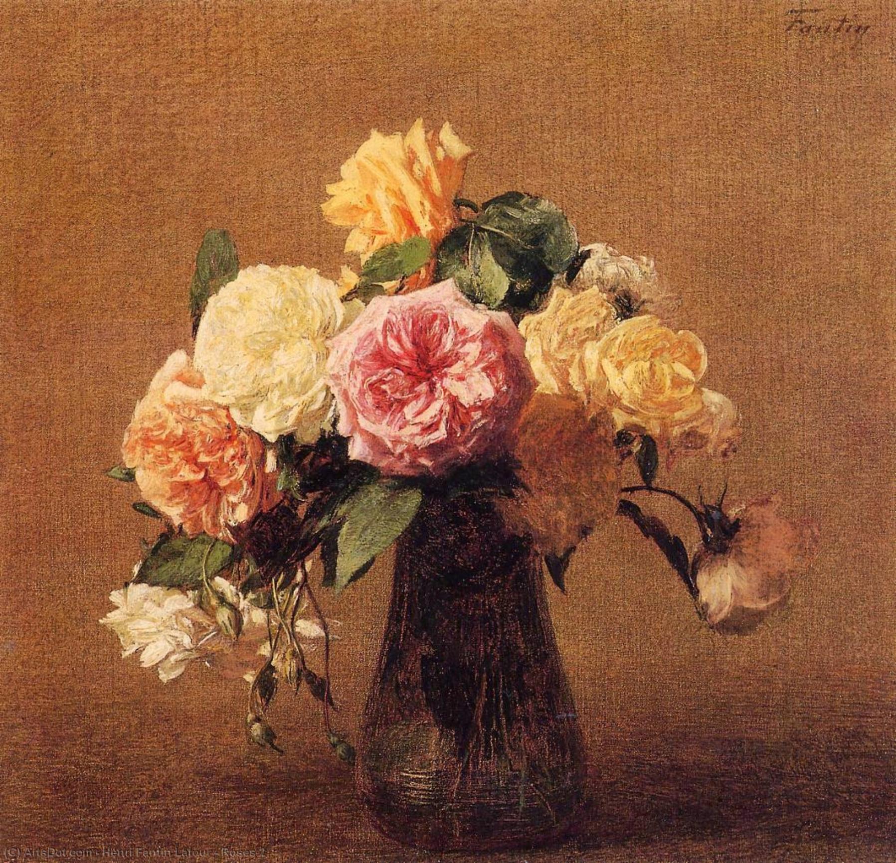 Roses 2 — Henri Fantin-latour