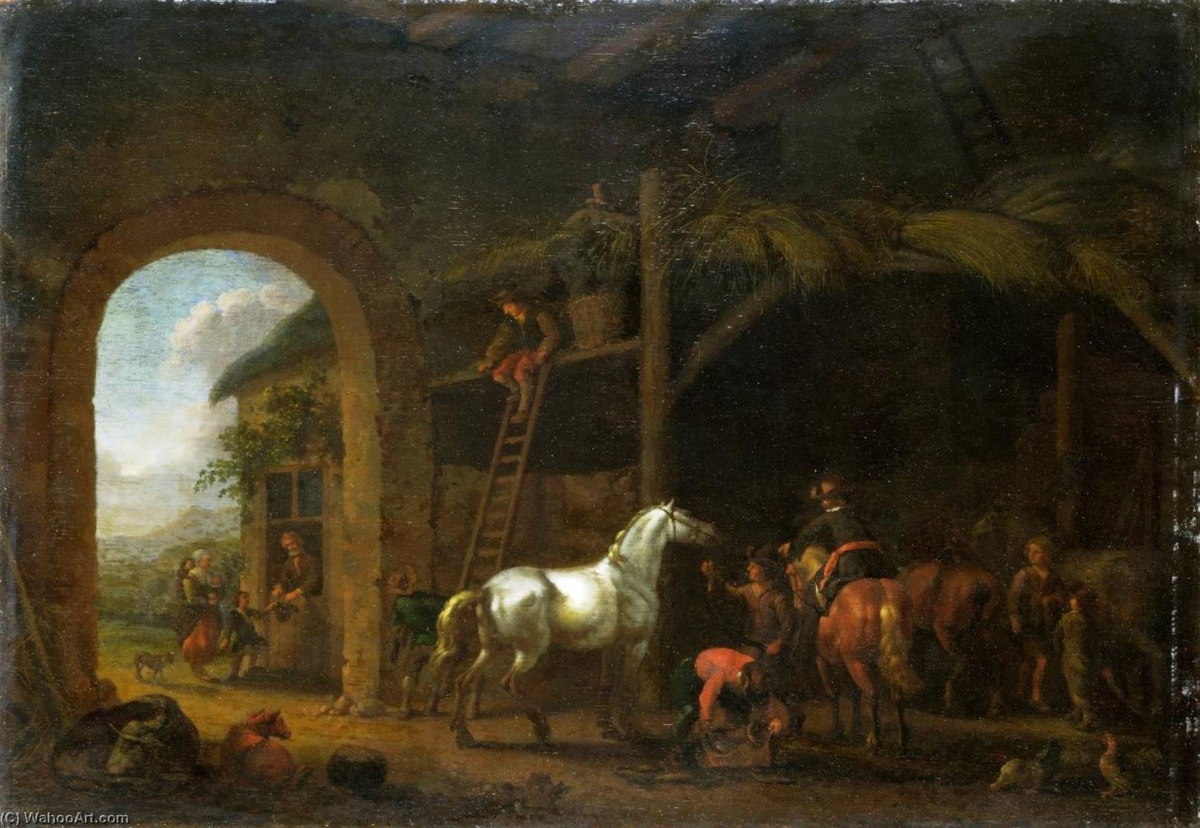 The Interior Of A Stable — Abraham Pietersz Van Calraet