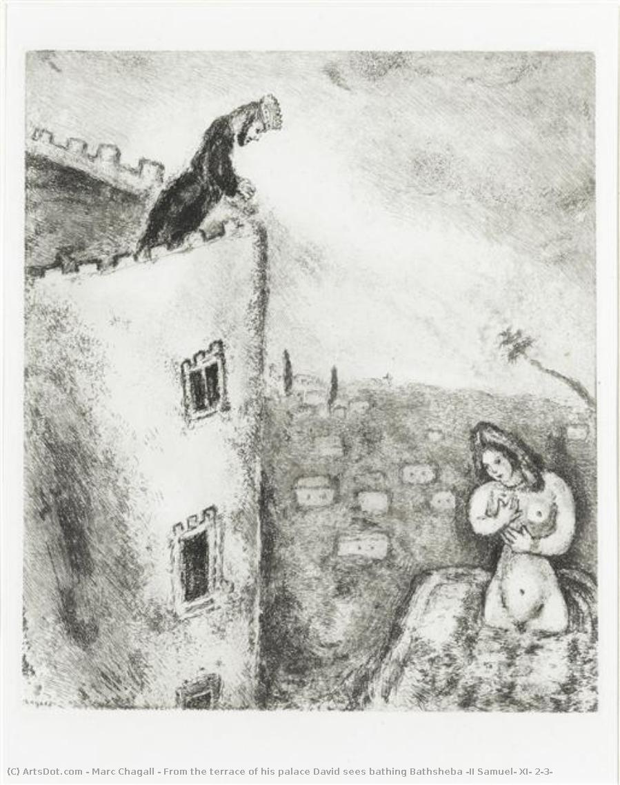 From The Terrace Of His Palace David Sees Bathing Bathsheba (ii Samuel, Xi, 2-3) — Marc Chagall