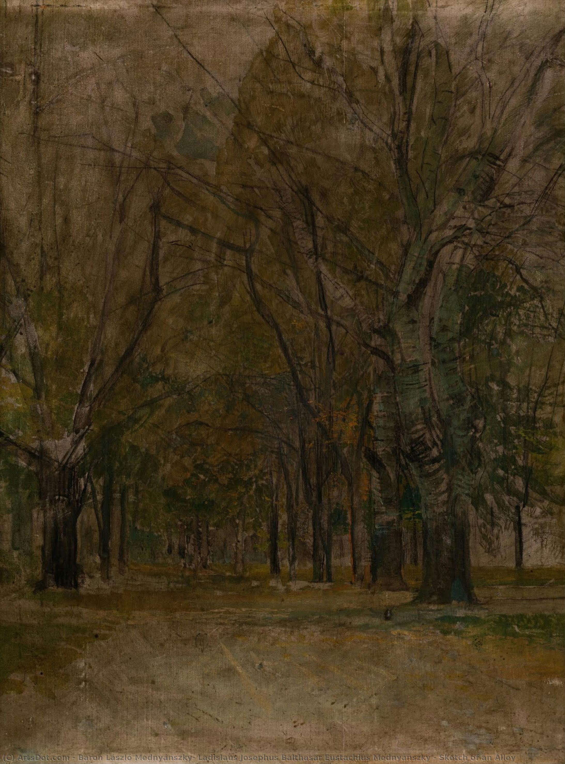 Sketch Of An Alley — Baron László Mednyánszky, Ladislaus Josephus Balthasar Eustachius Mednyánszky