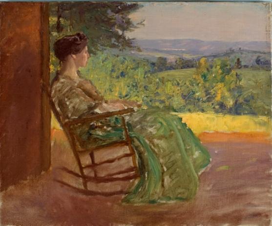 Lady Rocking On The Porch — Theodore Clement Steele