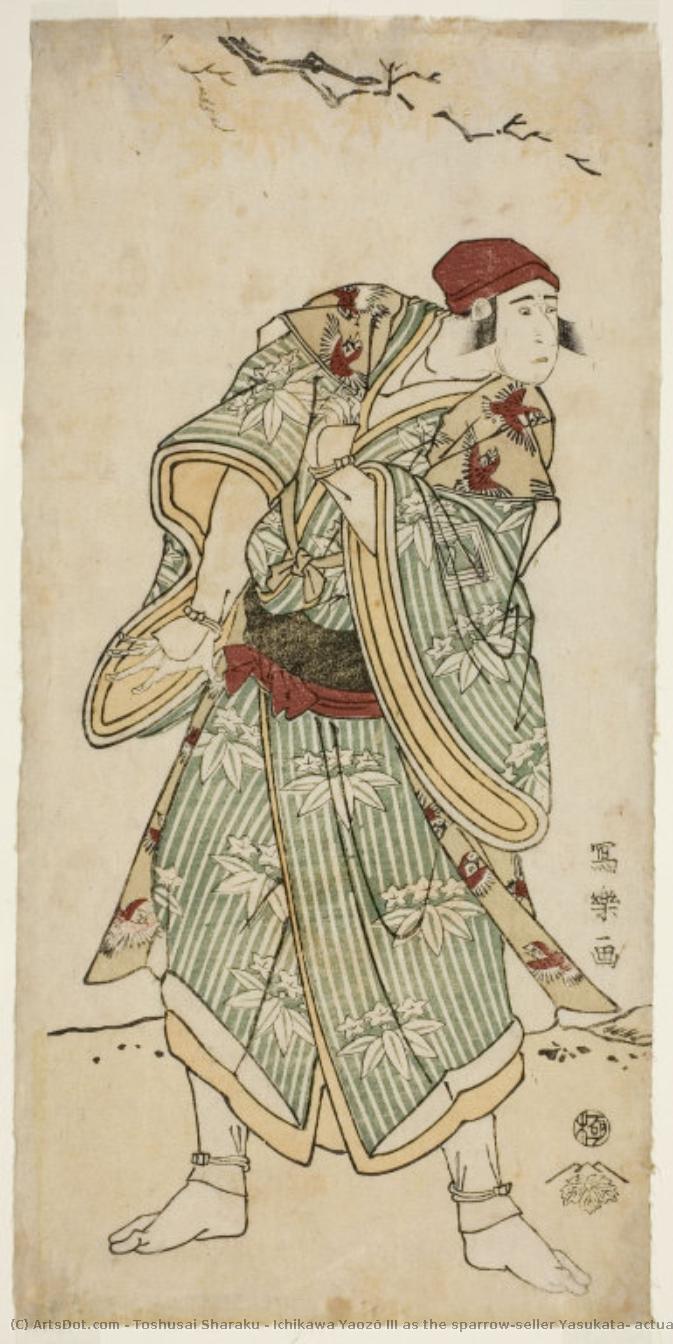 Ichikawa Yaozō Iii As The Sparrow-seller Yasukata, Actually Chūzō Sanekata — Toshusai Sharaku