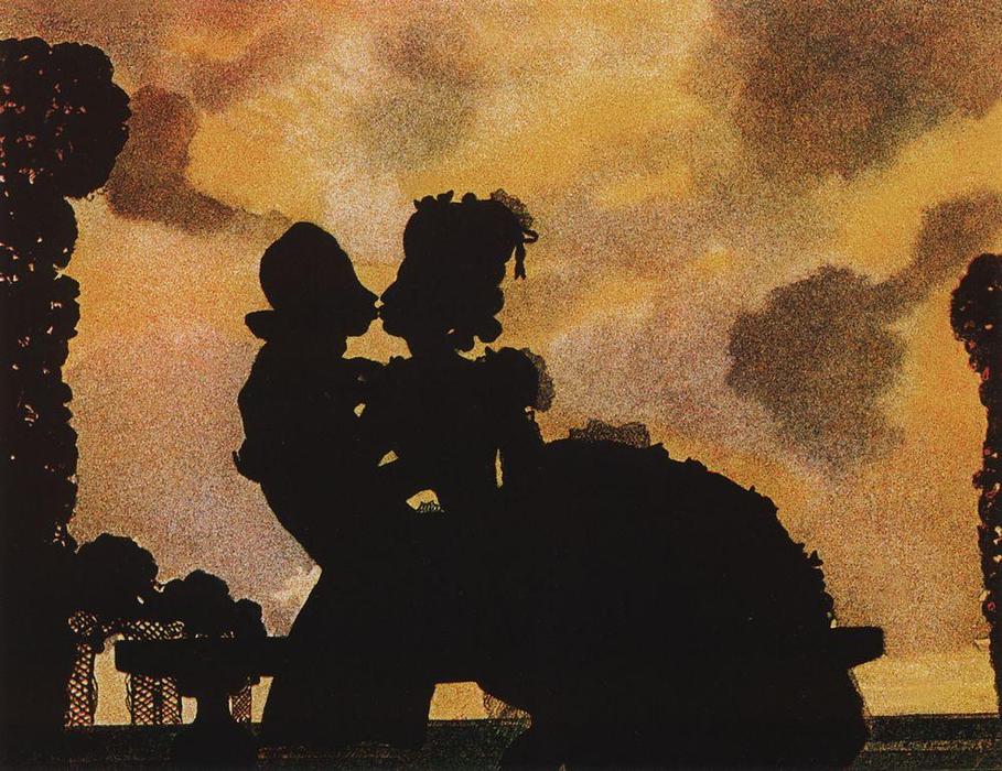 The Kiss (silhouette) — Konstantin Andreevic Somov