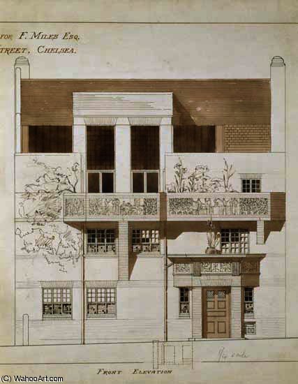 Front Elevation Of Studio And House For Frank Miles — Эдуард Уильям Годвин
