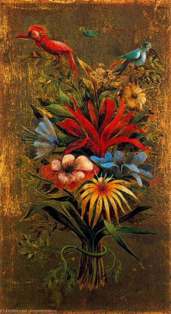 Floral Bouquet With Birds — Remedios Varo