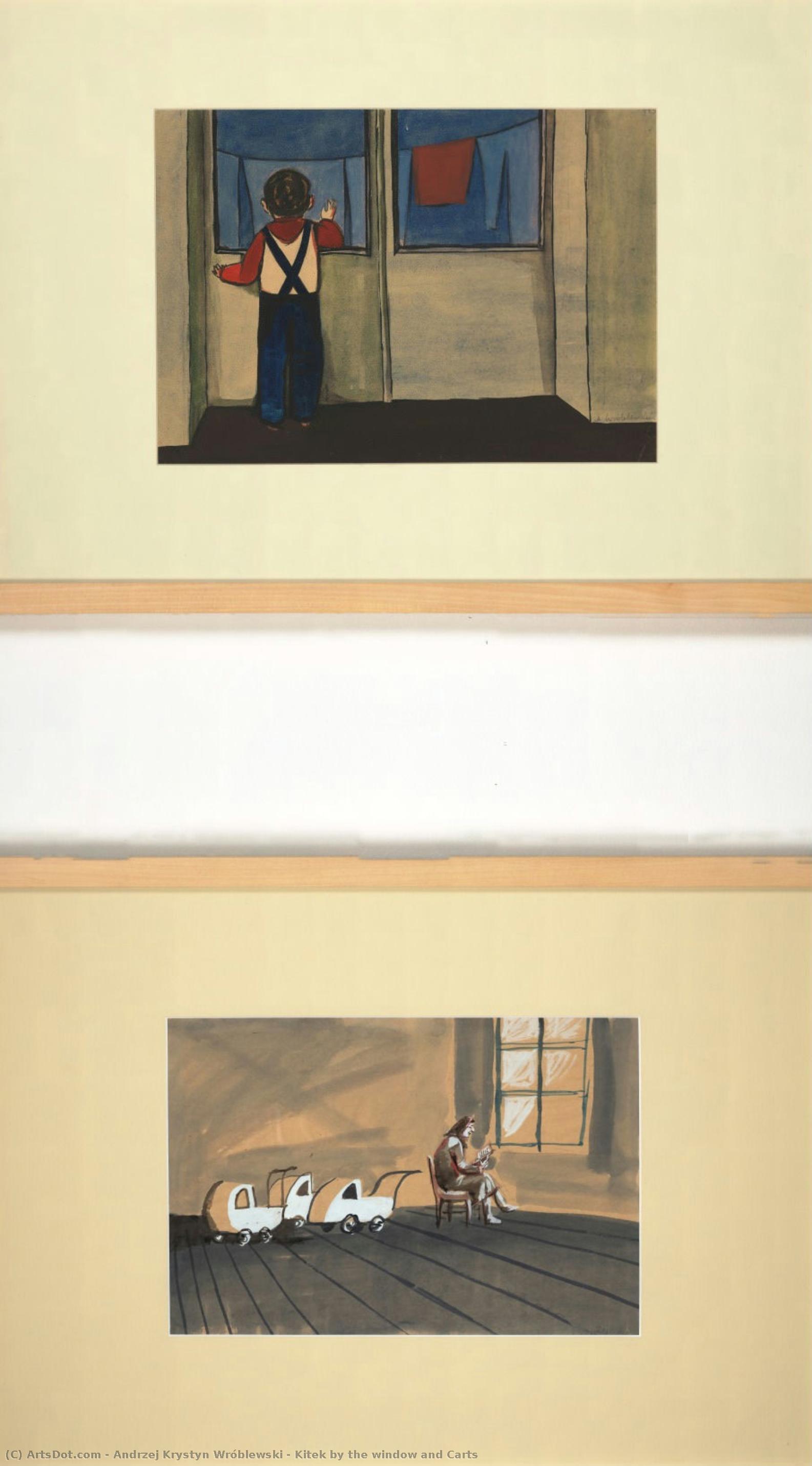 Kitek By The Window And Carts — Andrzej Krystyn Wróblewski