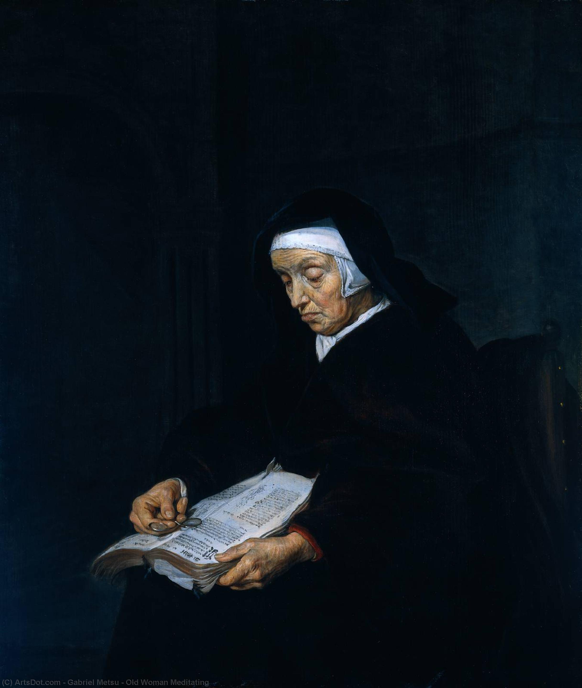 Old Woman Meditating — Gabriel Metsu