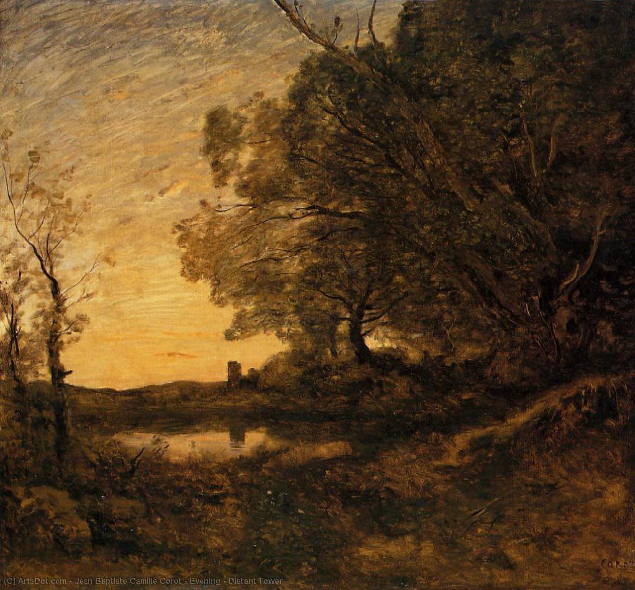 Evening - Distant Tower — Жан-батист Кёро