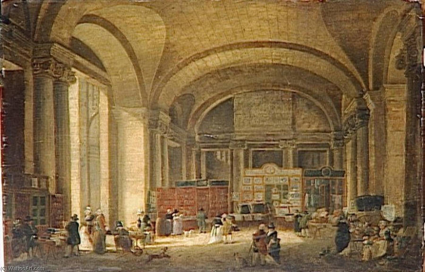Les Marchands D'estampes Sous Le Guichet De La Colonnade — Pierre Antoine Machy