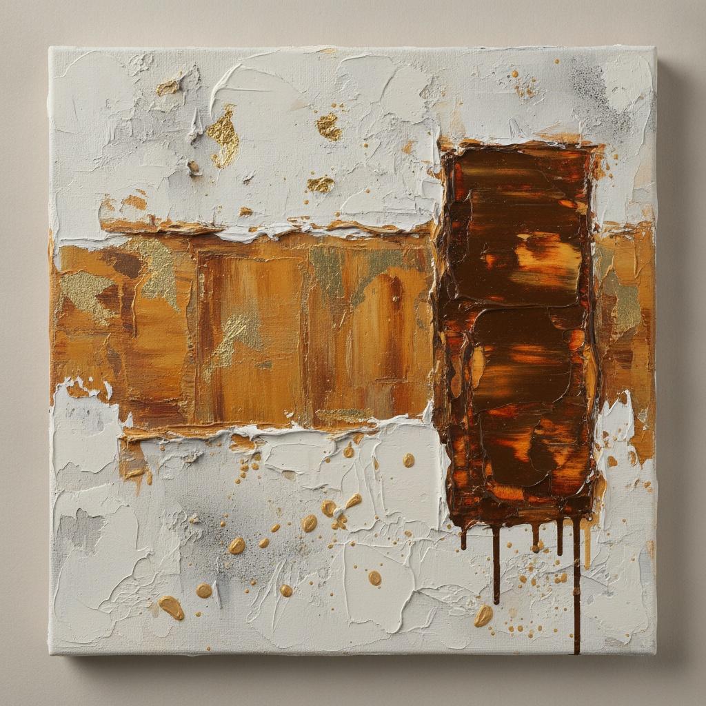Umber Weight And Gilded Strata Upon White Impasto — David Moreau