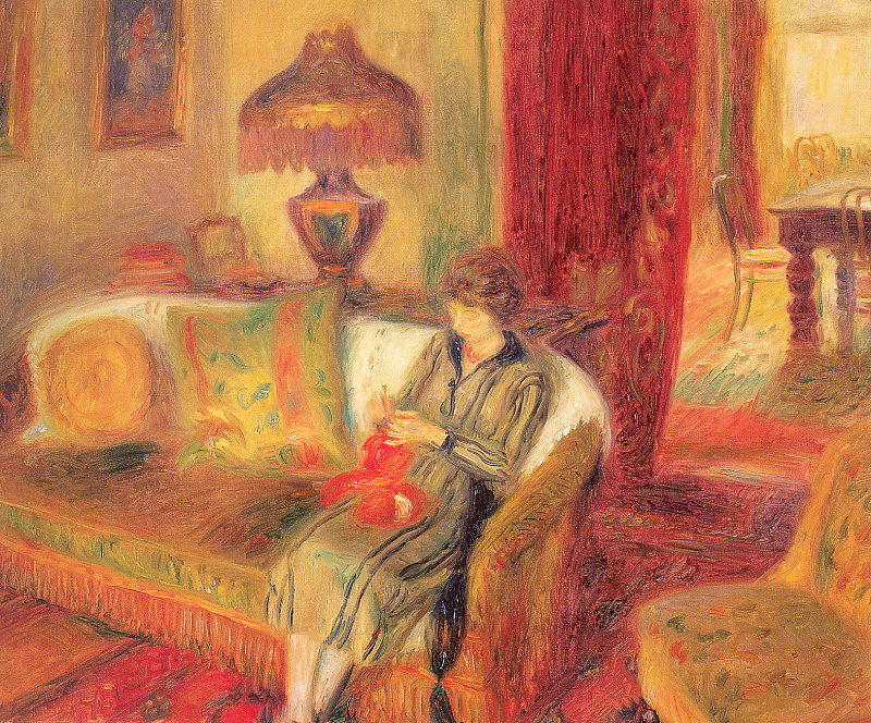 The Artist's Wife Knitting — ウィリアム・ジェームズ・グラッケンス